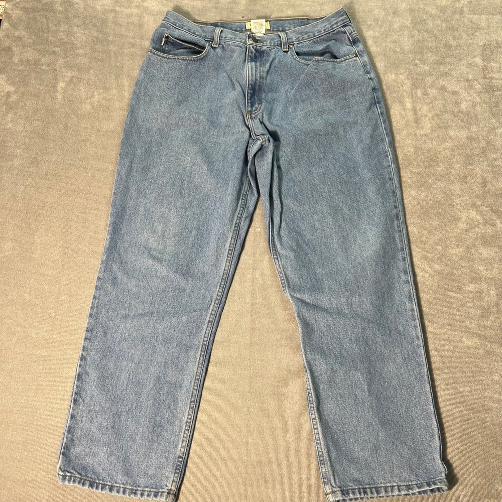 LL Bean Mens Relaxed Fit Jeans 36x30 Blue Medium Wash Denim Cotton Classic
